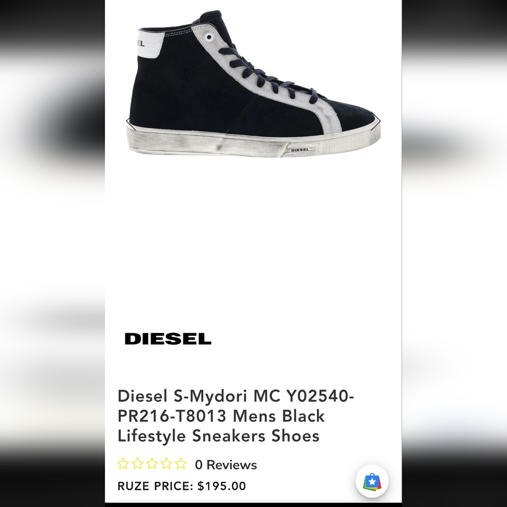 Diesel Men's Black Lifestyle Sneakers